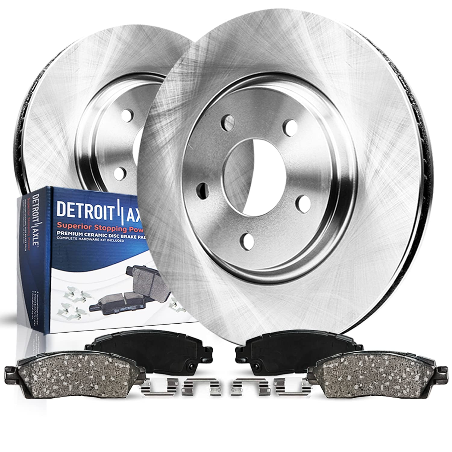 Detroit Axle - Front Brake Kit for Ford 2005-2010 Escape Mazda Tribute Mercury Mariner 2006 2007 2008 2009 2010 Disc Brakes Rotors Ceramic Brake Pads Replacement