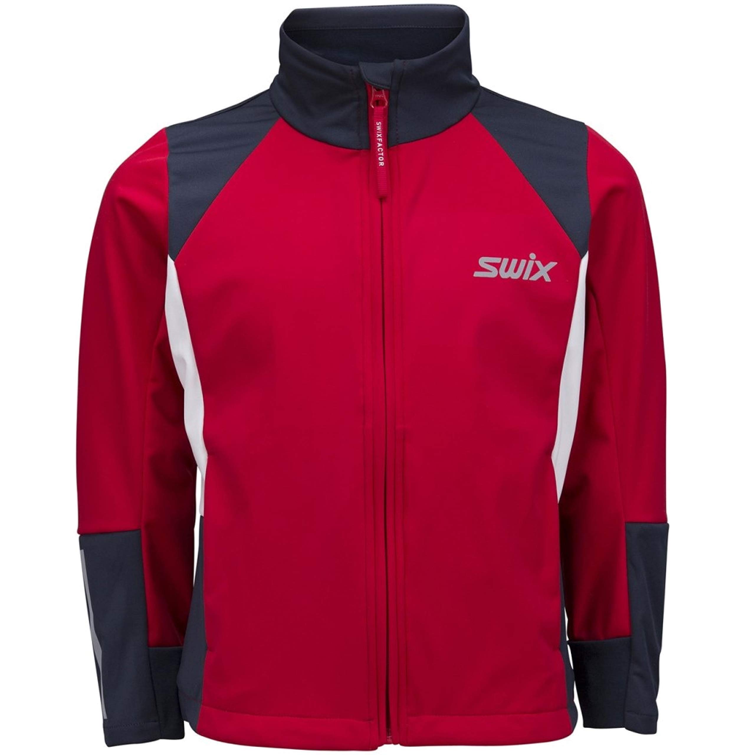 Swix Boys' Junior Steady Windproof Stretch Softshell Regular Fit Sports Jacket, Red, 8-10 Years