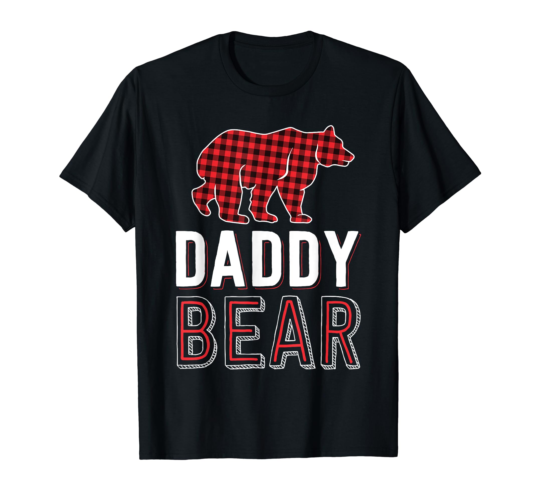 Daddy Bear Dad Red Buffalo Plaid Matching Family Christmas T-Shirt