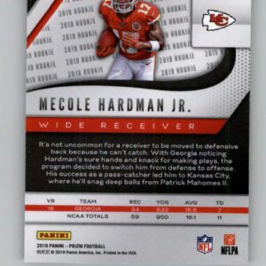 2019 Prizm Football #345 Mecole Hardman Jr. RC Rookie Card Kansas City Chiefs Official Panini NFL Trading Card