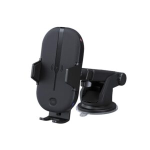 kenwood cax-hl10qi 15w qi wireless charging car mount with one-touch release, compatible with qi enabled phones | motorized clamp | infrared sensor lock | 15w fast charging