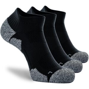 cwvlc unisex cushioned compression athletic ankle socks multipack, 3-pairs black, m (7.5-10 w us/ 6-8.5 m us)