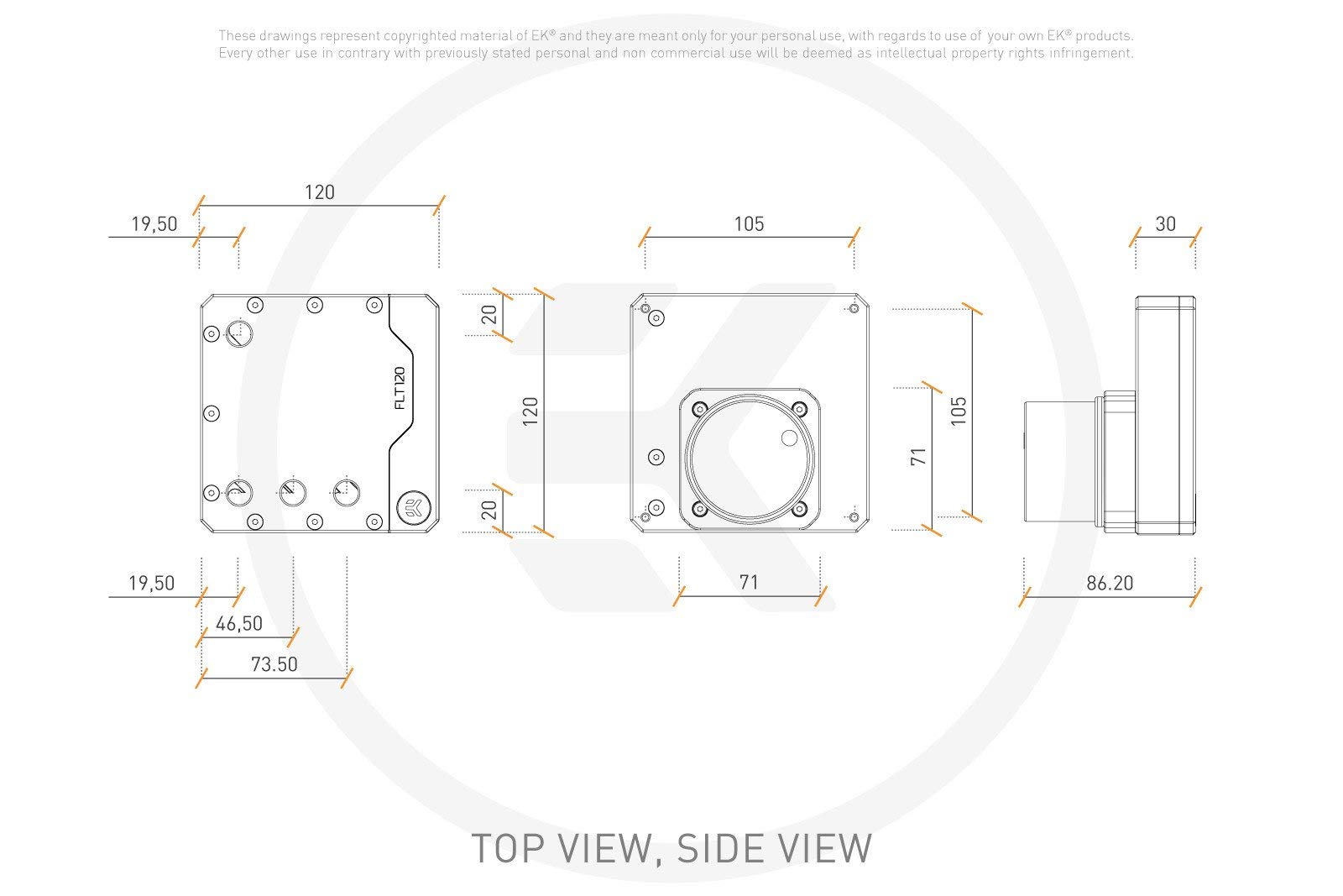 EKWB EK-Quantum Kinetic FLT 120 Pump/Reservoir Combo, D5 PWM, D-RGB, Plexi