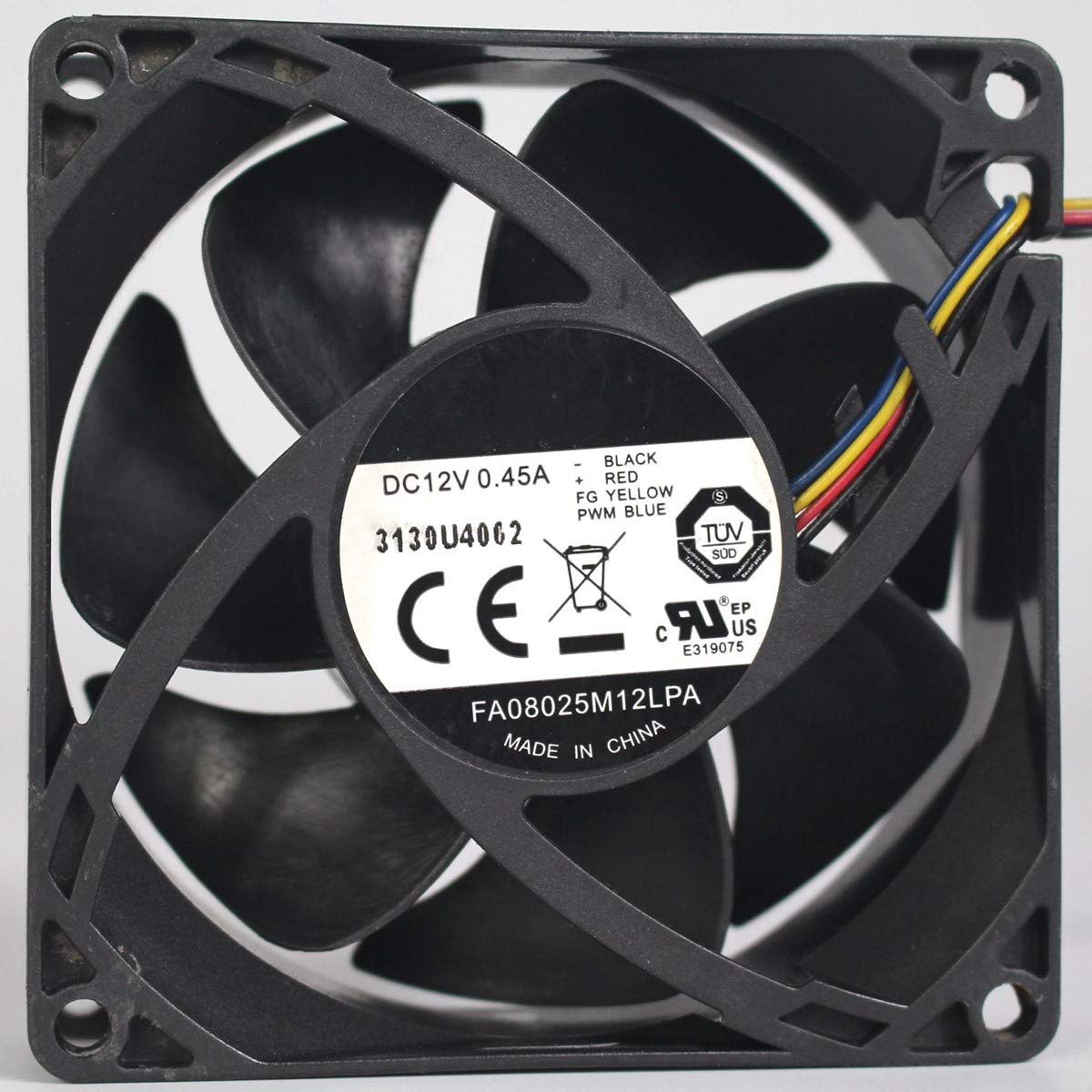 for FA08025M12LPA 8025 12V 0.45A 8cm 4-Wire Cooling Fan