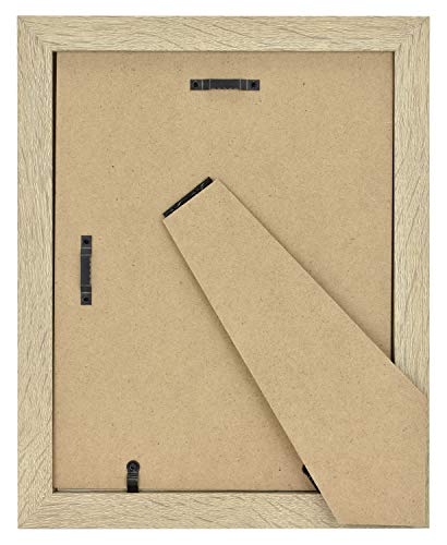 MCS Studio Gallery 8.5x11 Picture Frame Natural Woodgrain, Rectangle Photo Frame for Photos, Posters & Art Prints & Easel for Tapletop Display (2-Pack)