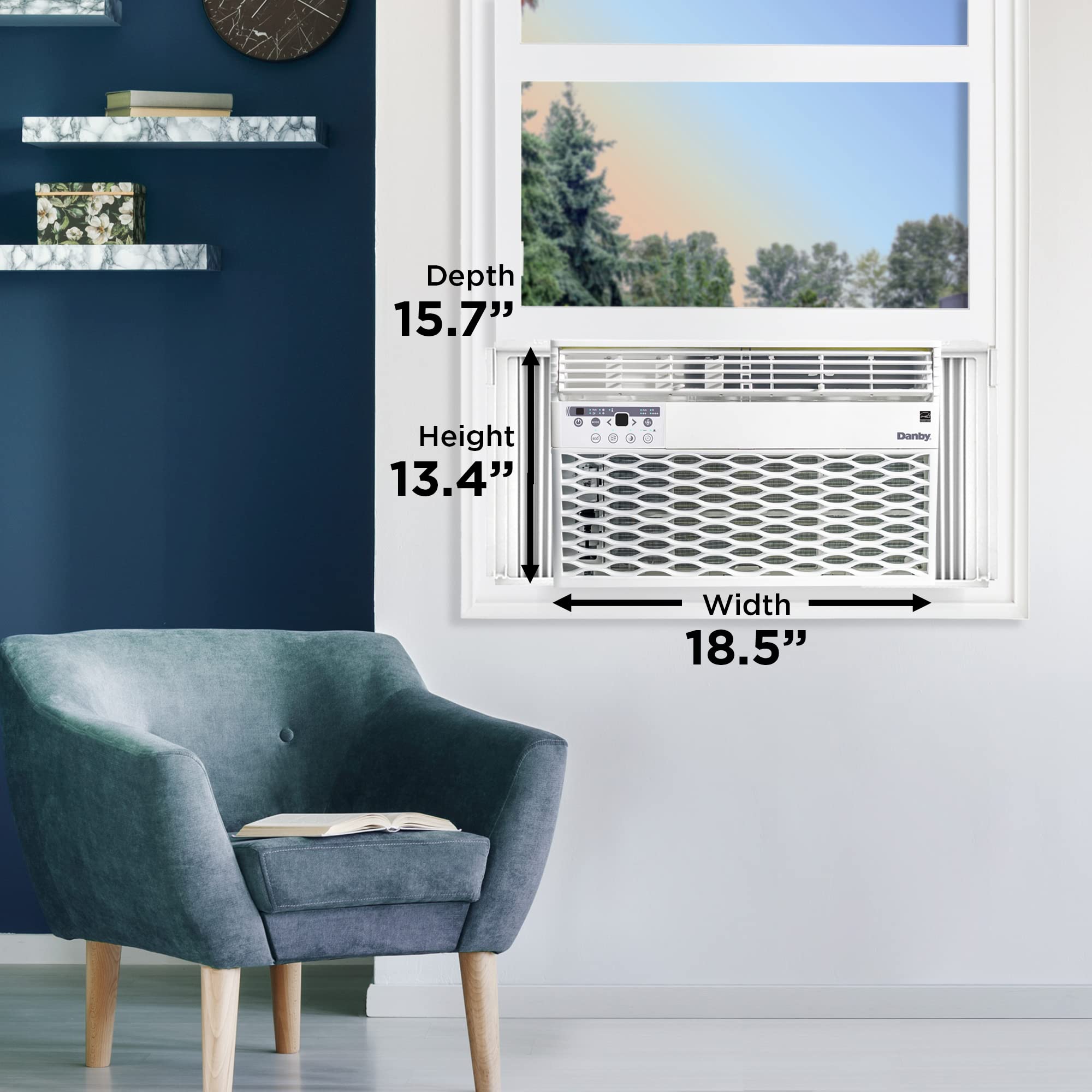 Danby DAC060EB6WDB 6,000 BTU Window Air Conditioner, Programmable Timer, LED Display and Remote Control, Ideal for Rooms Up to 250 Square Feet, in White