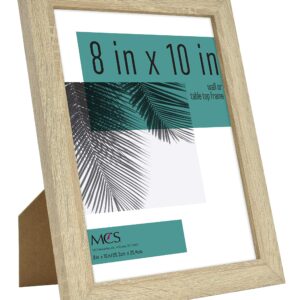 MCS Studio Gallery 8x10 Picture Frame Natural Woodgrain, Vertical & Horizontal Wall Hanging & Easel for Tapletop Display, Rectangle Photo Frame for Photos, Posters & Art Prints (4-Pack)