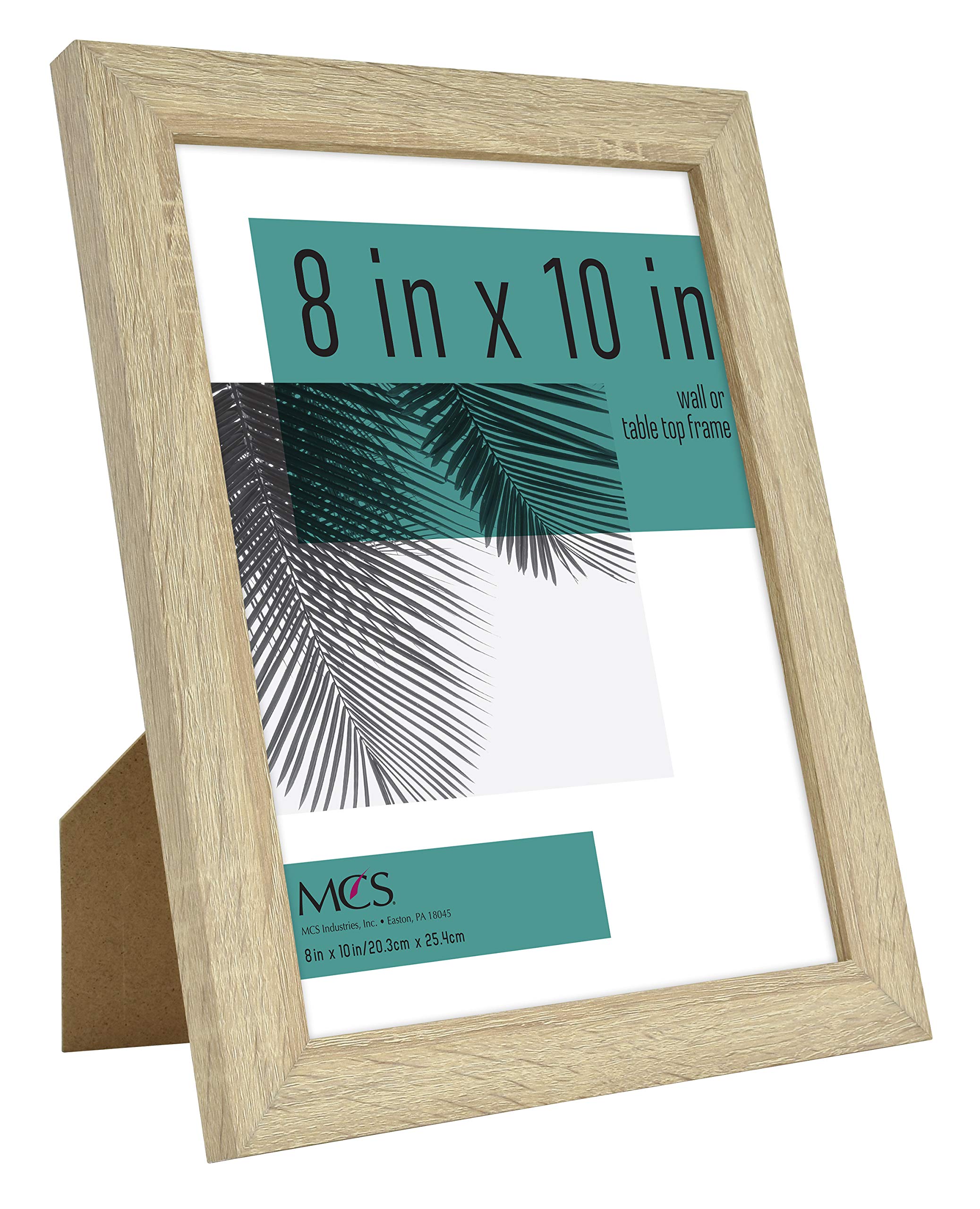 MCS Studio Gallery 8x10 Picture Frame Natural Woodgrain, Vertical & Horizontal Wall Hanging & Easel for Tapletop Display, Rectangle Photo Frame for Photos, Posters & Art Prints (4-Pack)