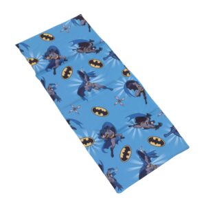 warner brothers batman - blue, grey and yellow preschool nap pad sheet