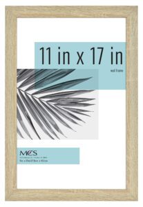 mcs studio gallery 11x17 picture frame natural woodgrain, rectangle photo frame for photos, posters & art prints (1-pack)