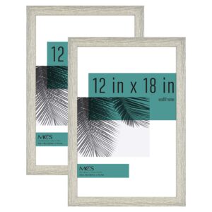 MCS Studio Gallery 12x18 Picture Frame Gray Woodgrain, Rectangle Photo Frame for Photos, Posters & Art Prints (2-Pack)