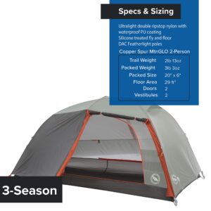 Big Agnes Copper Spur HV UL mtnGLO Backpacking Tent, 2 Person