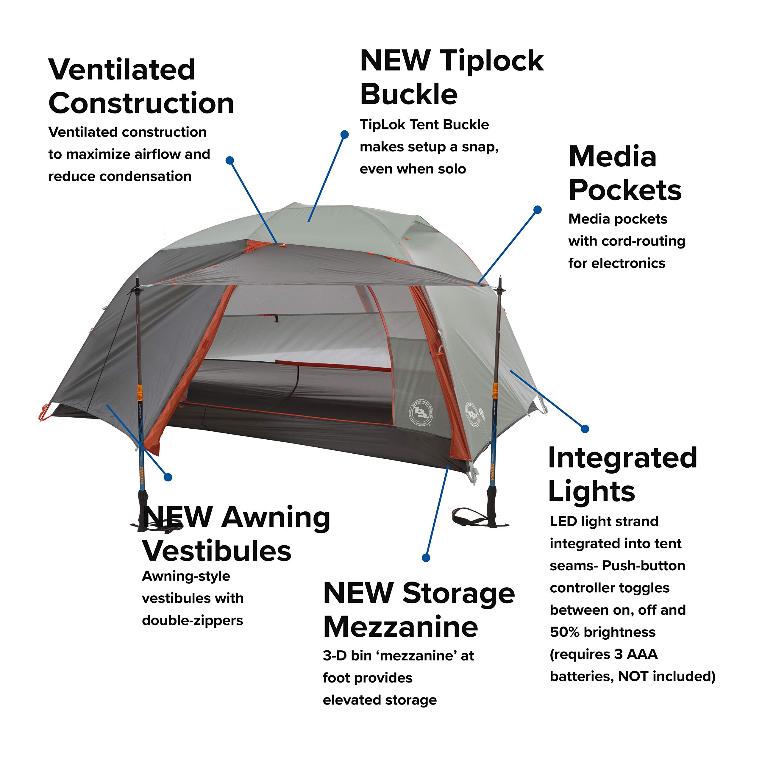 Big Agnes Copper Spur HV UL mtnGLO Backpacking Tent, 2 Person