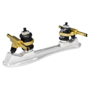 bont skates - zeus roller skate speed plate - 7 degree action no toe stop quick release clip axles - 6061 aluminum - pair (165mm)