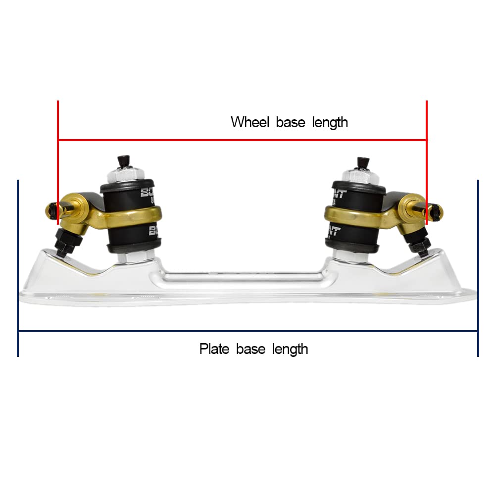 Bont Skates - Zeus Roller Skate Speed Plate - 7 Degree Action No Toe Stop Quick Release Clip Axles - 6061 Aluminum - Pair (165mm)