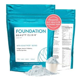 hair la vie foundation collagen elixir with keratin and prebiotics for a healthy skin, hair, & body, 9.96 oz.