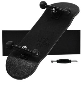 prolific series complete fingerboard with upgraded components - pro board shape and size, bearing wheels, bushings and trucks - 32mm x 97mm handmade wooden board edition