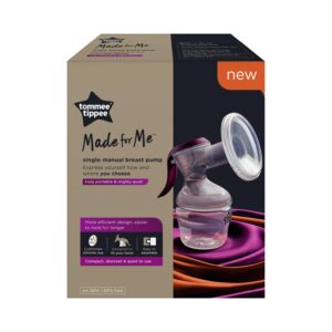 Tommee Tippee Made for Me Single Manual Breast Pump | Soft, Cushioned Silicone Cup | Reduced Hand Strain