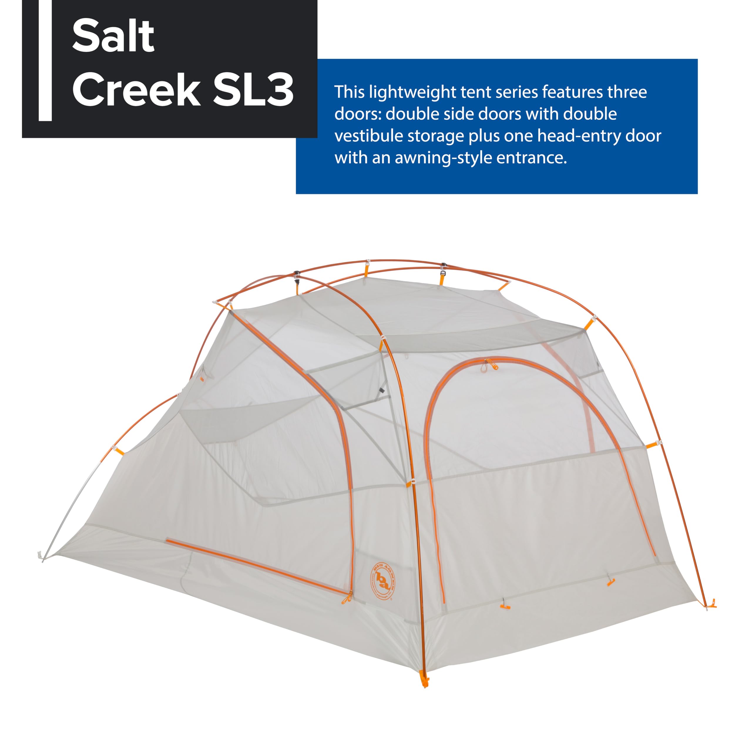 Big Agnes Salt Creek SL Backpacking Tent, 3 Person