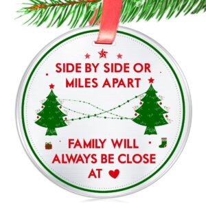 elegant chef family christmas ornament gifts- side by side or miles apart family will always be close at heart- long distance love decoration for xmas holidays celebration