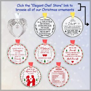 Elegant Chef Family Christmas Ornament Gifts- Side by Side Or Miles Apart Family Will Always be Close at Heart- Long Distance Love Decoration for Xmas Holidays Celebration