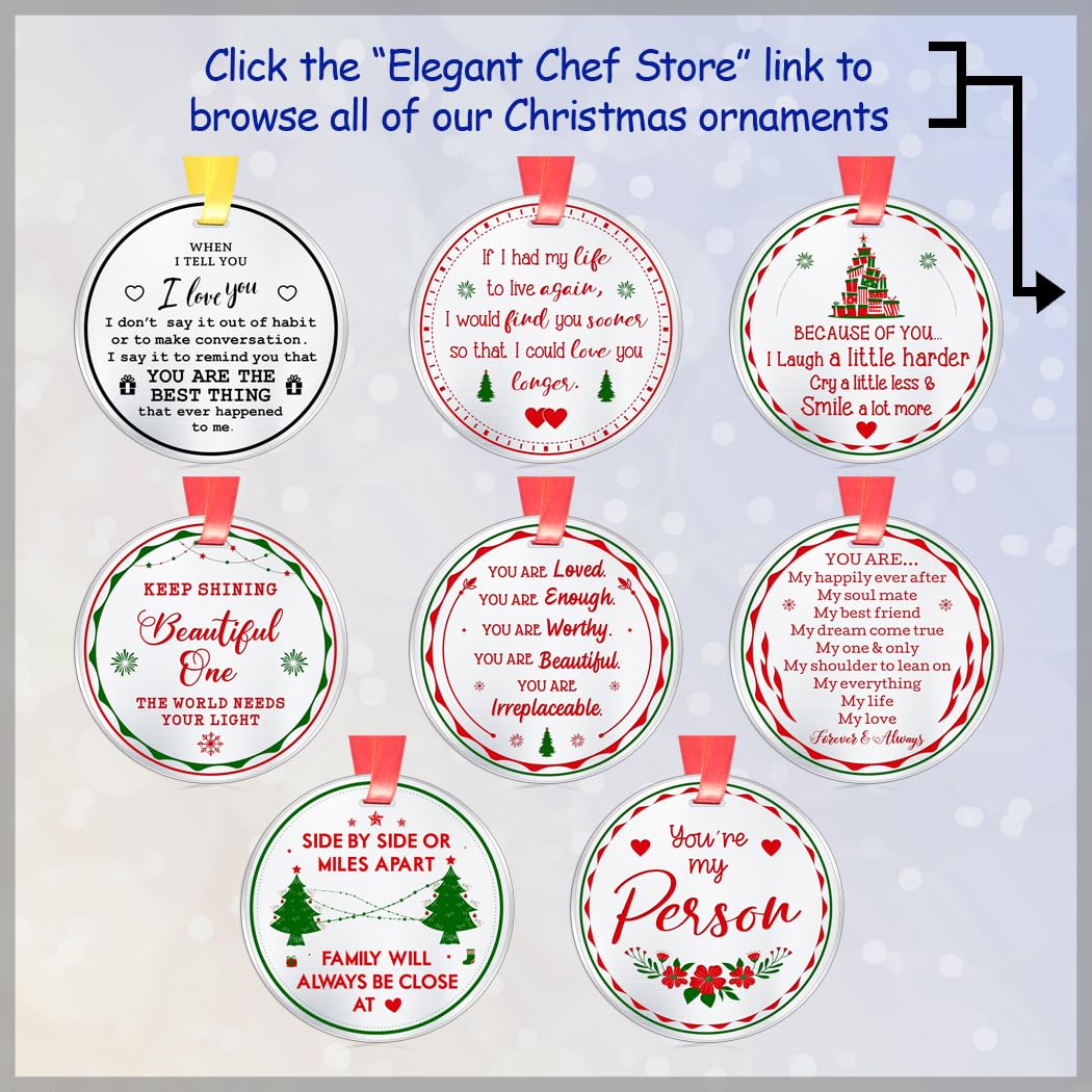 Elegant Chef Family Christmas Ornament Gifts- Side by Side Or Miles Apart Family Will Always be Close at Heart- Long Distance Love Decoration for Xmas Holidays Celebration