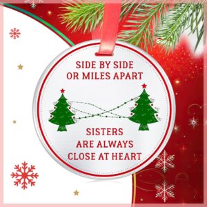 Elegant Chef Family Christmas Ornament Gifts- Side by Side Or Miles Apart Family Will Always be Close at Heart- Long Distance Love Decoration for Xmas Holidays Celebration