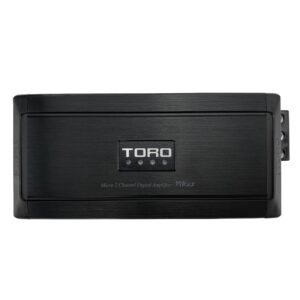 toro tech – mrx2, 110w x 2 rms @ 4 ohm – 150w x 2 rms @ 2 ohm micro sized multi channel car amplifier, sound quality class d design, built-in auto sensing turn-on, full range or subwoofer speaker