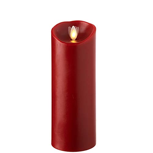 RAZ Imports 3"X8" Moving Flame Red Pillar Candle