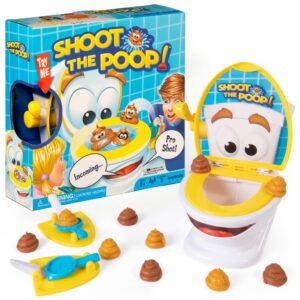 brybelly the original shoot the poop - funny family game - fast and frenzied flushing poop game with fun sounds for kids