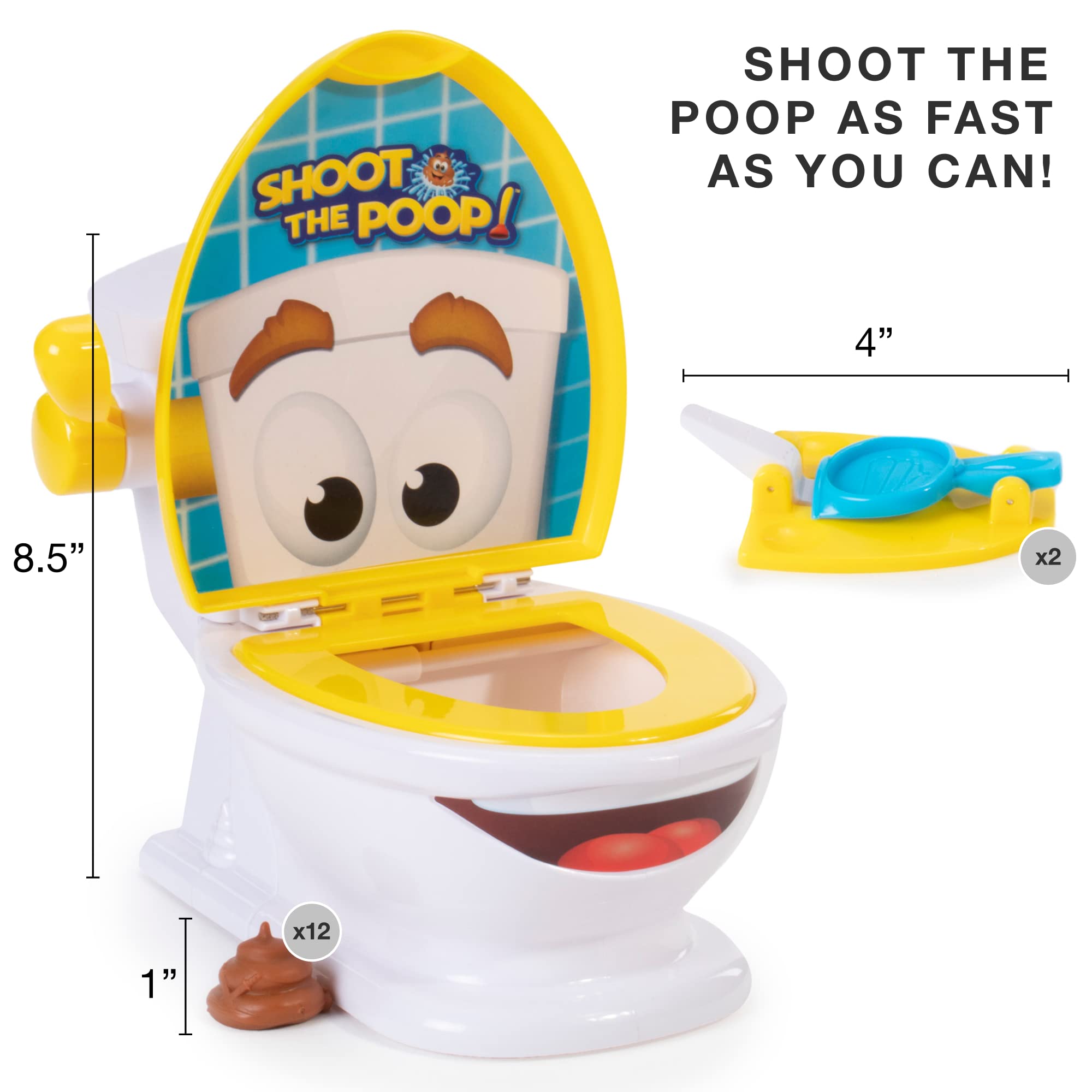 Brybelly The Original Shoot The Poop - Funny Family Game - Fast and Frenzied Flushing Poop Game with Fun Sounds for Kids