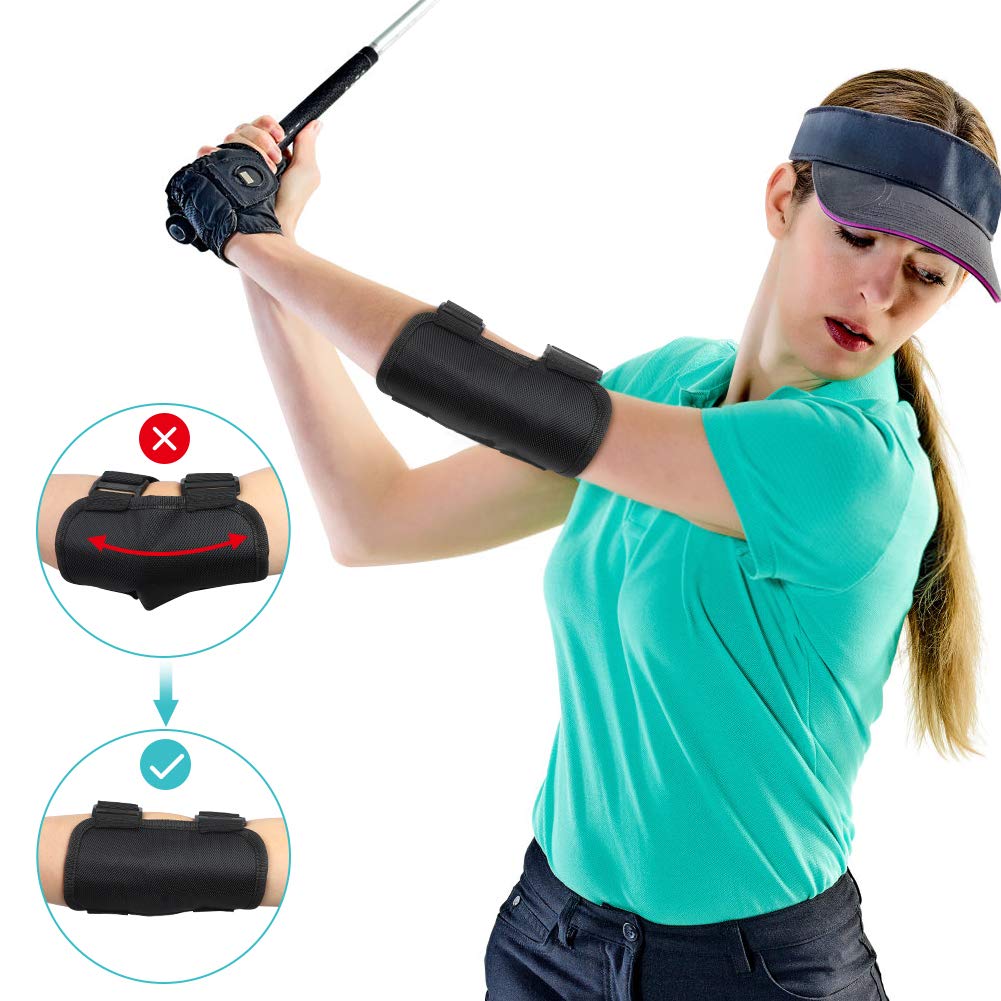 Golf Swing Training Aid Elbow, Golf Swing Trainer, Straight Arm Golf Training Aid with TIK-Tok Sound Notifications, Posture Correction Brace of Golf Swing for Beginners Training