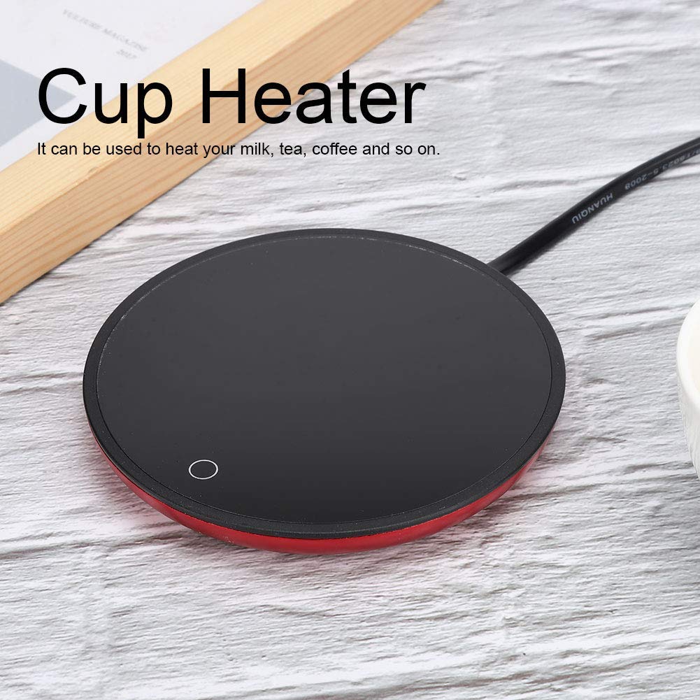 Fdit Beverage Warmer Plate Desktop Heated Coffee Tea Waterproof Touch for Coffee Tea Milk(US-Red)