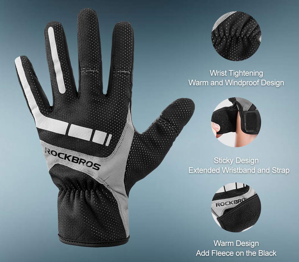 ROCKBROS Cycling Gloves Motocycle Mountain Bike Gloves Full Finger Biking Gloves for Men Bicycle Gloves