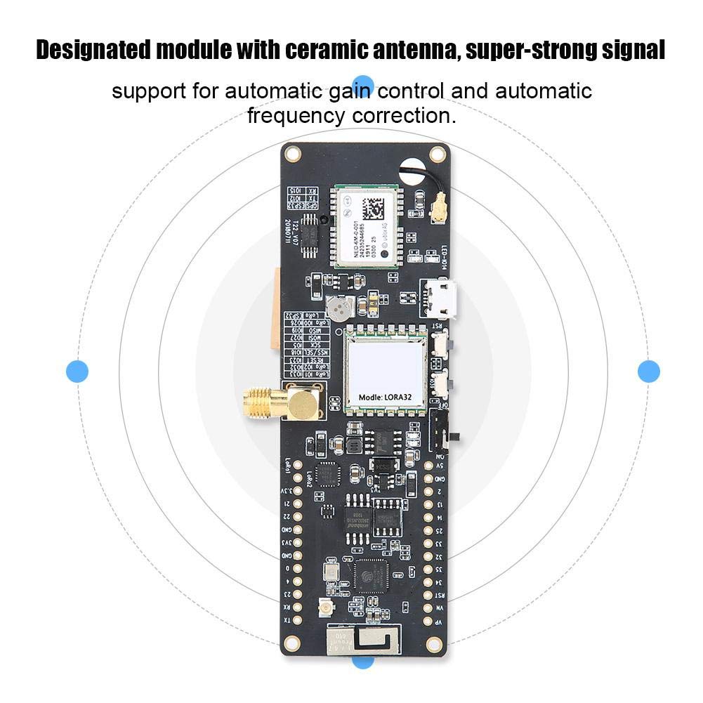 ASHATA WiFi GPS Module Board with Battery Base, GPS Module NEO-6M WiFi Module with Digital RSSI Function, RF Wake-Up Function, for T-Beam ESP32 433Mhz Wireless REV1