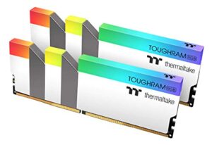 thermaltake toughram rgb white ddr4 3600mhz 16gb (8gb x 2) 16.8 million color rgb alexa/razer chroma/5v motherboard syncable rgb memory r022d408gx2-3600c18a