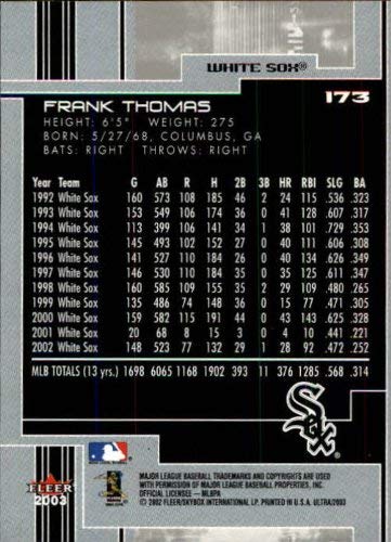 2003 Ultra #173 Frank Thomas MLB Baseball Trading Card