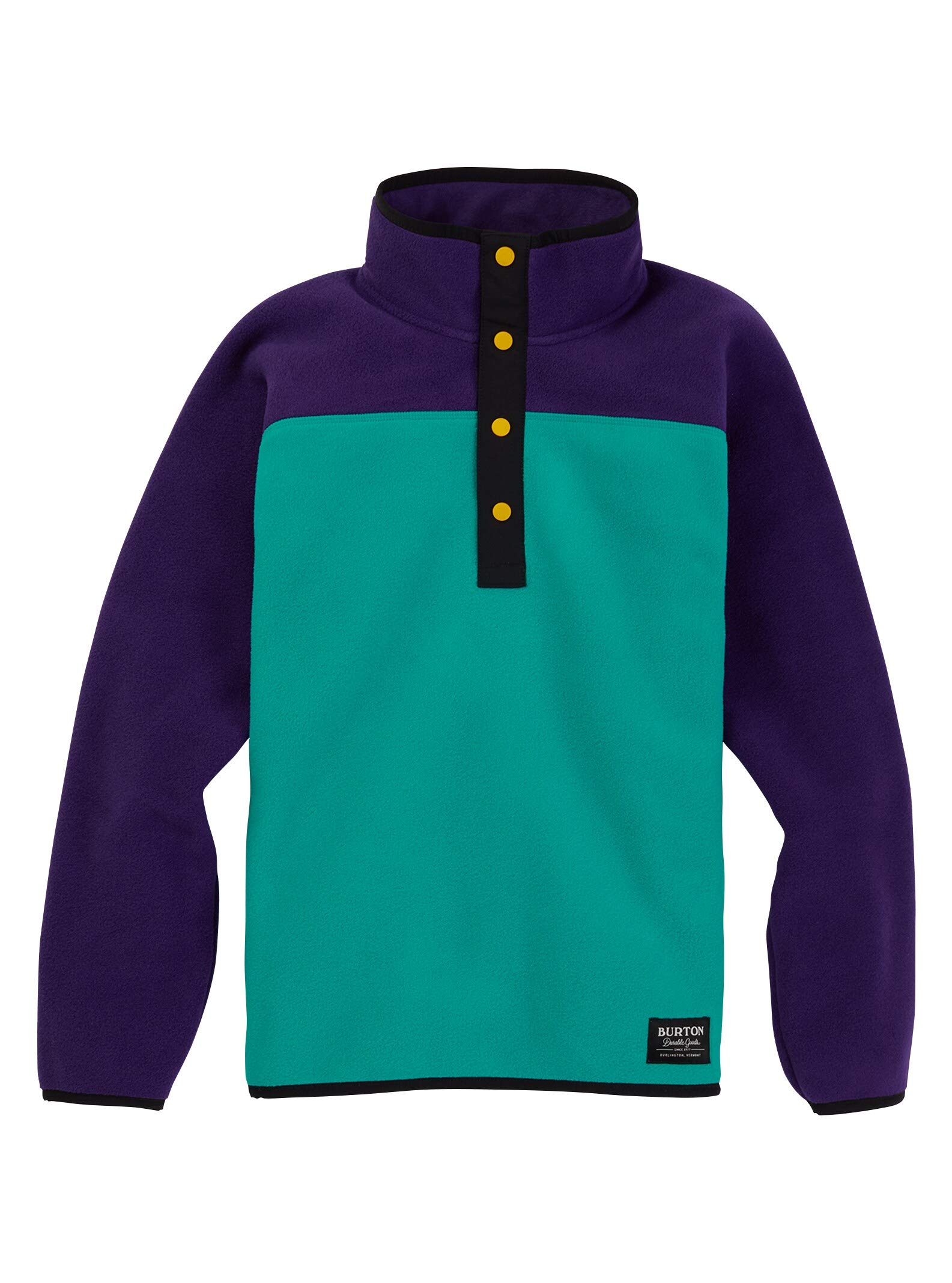 Burton Kids Spark Fleece Anorak, Parachute Purple/Dynasty Green, Large