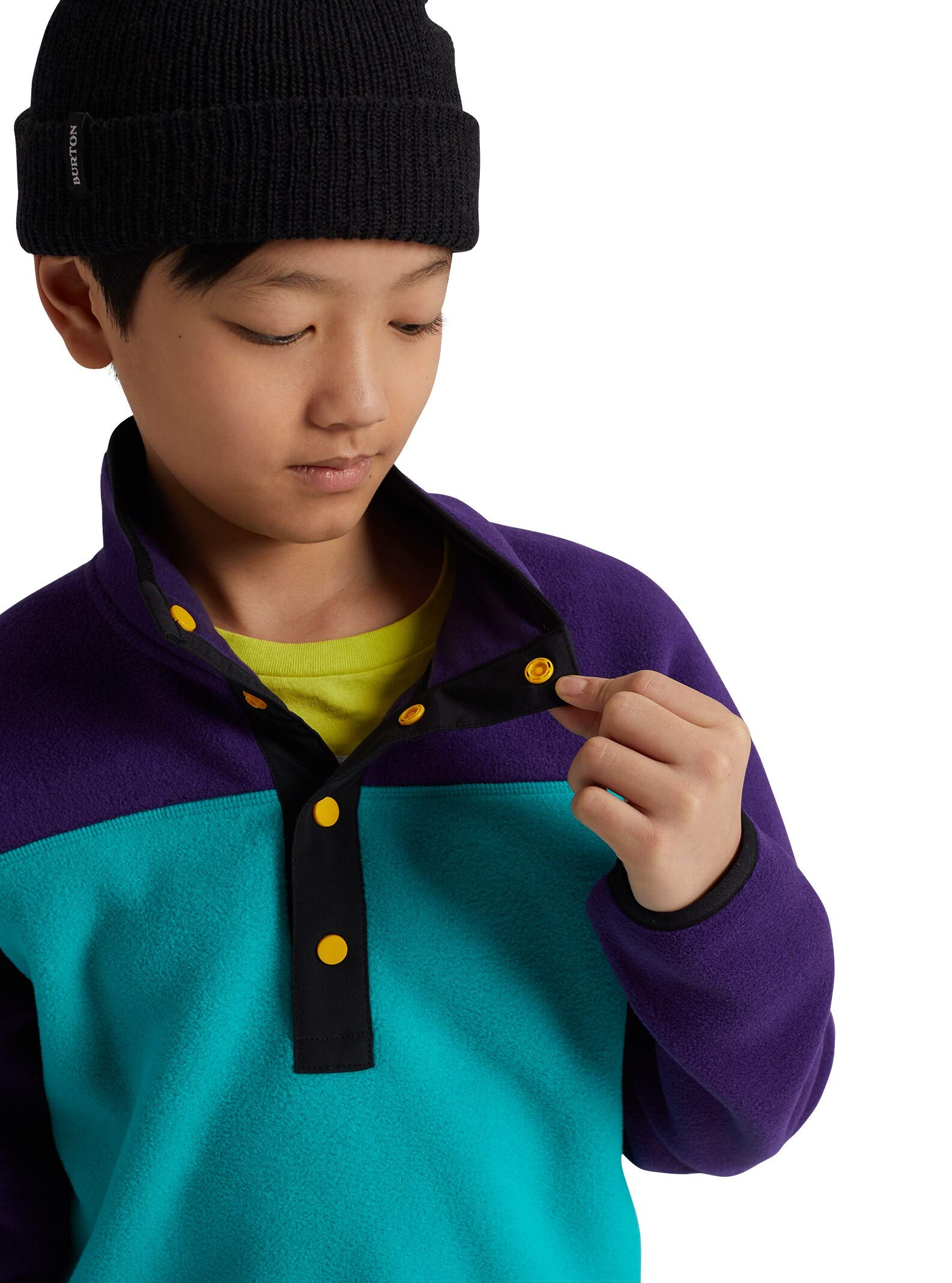 Burton Kids Spark Fleece Anorak, Parachute Purple/Dynasty Green, Large