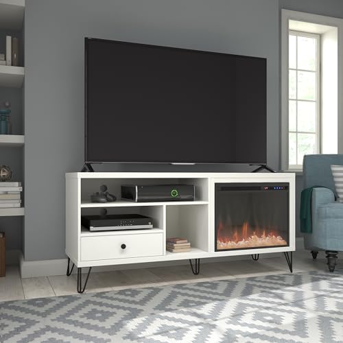 Ameriwood Home Owen Fireplace TV Stand for TVs up to 65", White