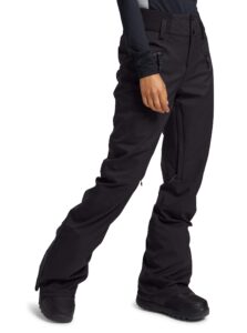 burton womens marcy high rise pant, true black, x-large