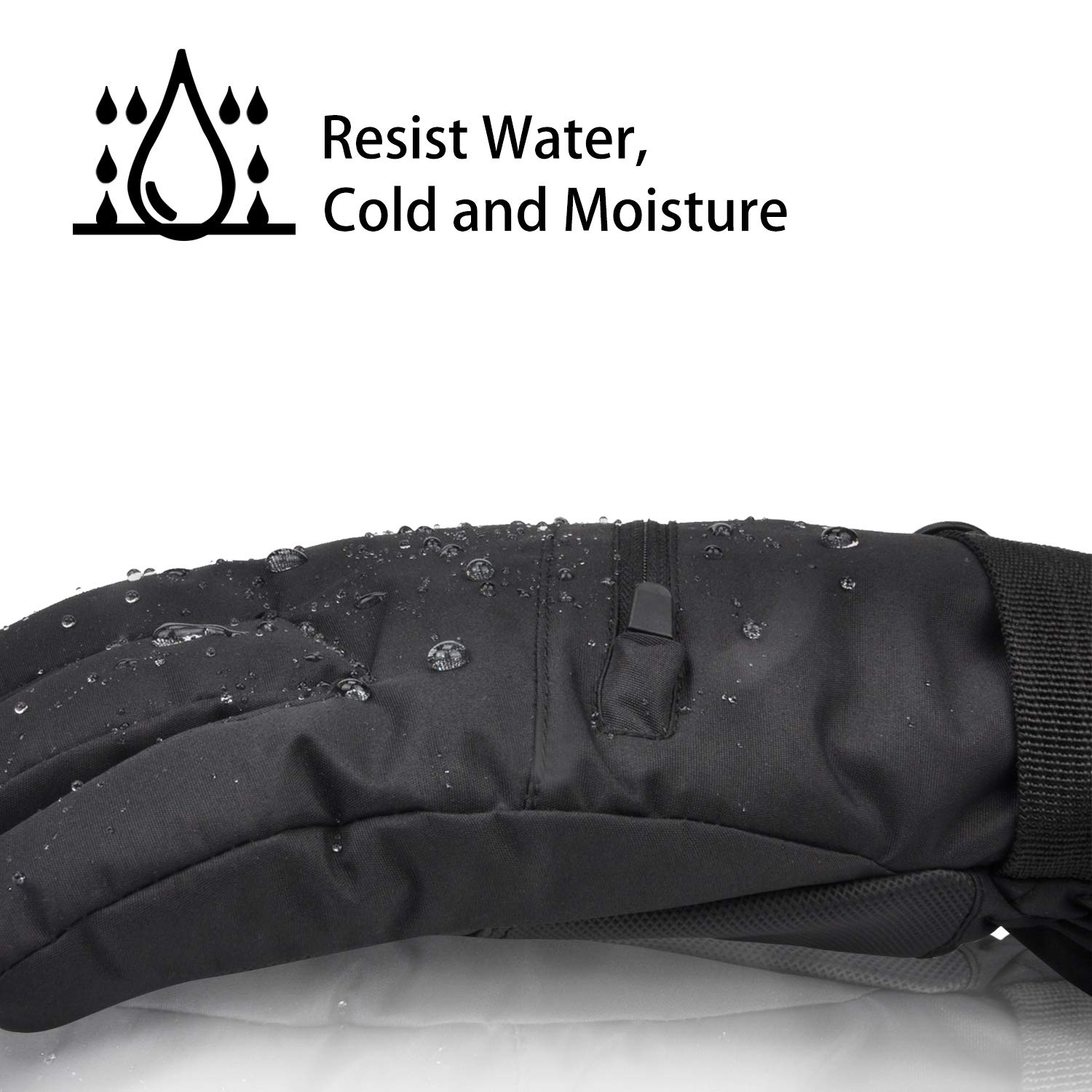 Solaris Waterproof Winter Gloves with Card Pocket, Warm Cozy 3M Thinsulate Ski Gloves for Snowboarding, Shoveling & Outdoor Sports, Gift Idea for Women Men