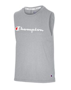 champion women's tank, oxford gray, large