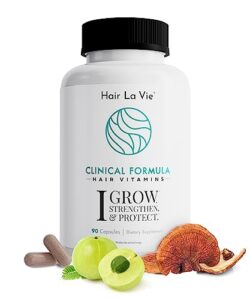 hair la vie clinical formula hair growth vitamins for women and men with biotin 5000mcg, collagen, and saw palmetto - healthy hair growth supplement within normal ranges 90 count (pack of 1)