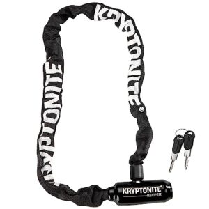 kryptonite keeper 585 bike chain lock, 2.7 feet long heavy duty anti-theft bicycle chain lock with keys for bike, motorcycle, scooter, bicycle, door, gate, fence,black