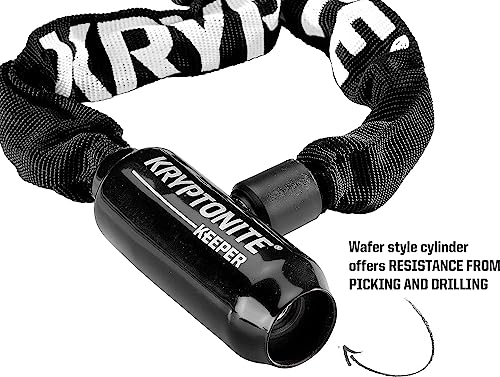 Kryptonite Keeper 585 Bike Chain Lock, 2.7 Feet Long Heavy Duty Anti-Theft Bicycle Chain Lock with Keys for Bike, Motorcycle, Scooter, Bicycle, Door, Gate, Fence,Black