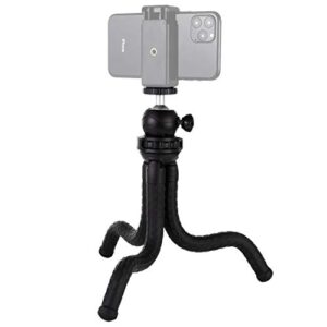 puluz flexible camera tripod, mini octopus flexible tripod holder with ball head for opro/action cam/dslr canon nikon sony, smartphone size: 11.81x1.97 inch