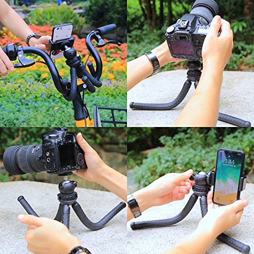 PULUZ Flexible Camera Tripod, Mini Octopus Flexible Tripod Holder with Ball Head for oPro/Action Cam/DSLR Canon Nikon Sony, Smartphone Size: 11.81X1.97 inch