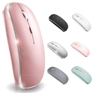 bluetooth mouse for ipad pro ipad air mac macbook pro macbook air macbook wireless mouse laptop chromebook win8/10/11 hp dell pc (pink)