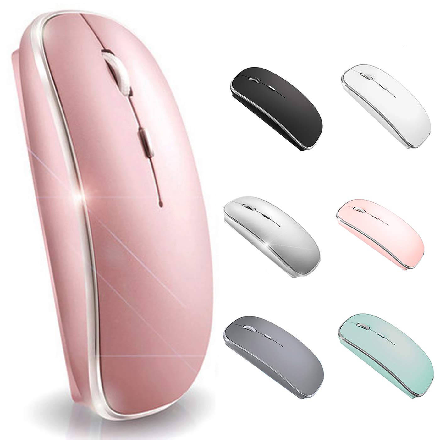 Bluetooth Mouse for iPad pro iPad Air Mac MacBook Pro MacBook Air MacBook Wireless Mouse Laptop Chromebook Win8/10/11 HP DELL PC (Pink)